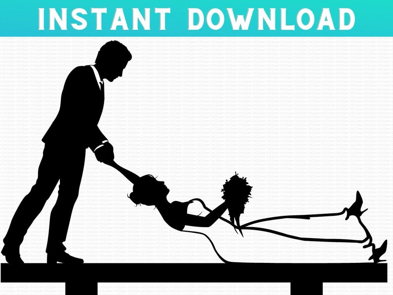 Groom Dragging Bride Wedding Cake Topper SVG Bundle. Runaway Etsy