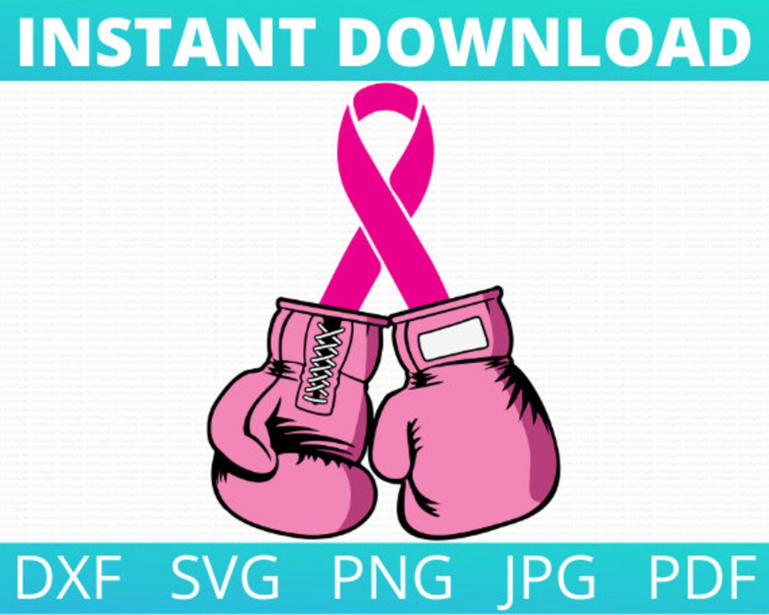SVG of Pink Boxing Gloves for Breast Cancer Awareness to Fight Etsy