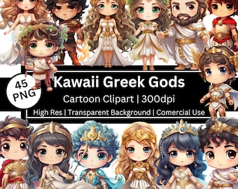 Kawaii griechische Götter Clipart, Cartoon Chibi PNG, alte Geschichte, griechische Mitologie, Zeus (Kommerzielle Nutzung)
