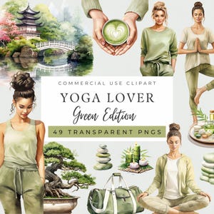 Aquarel yoga clipart, meditatie clip art, zelfzorg graphics, ontspanning, fitness, zen-stenen, stickers, gratis commercieel, POD toegestaan