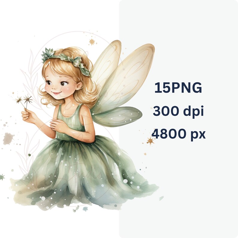 Green Fairy Clipart, Watercolor Nature Fairies, Magical Forest PNG ...