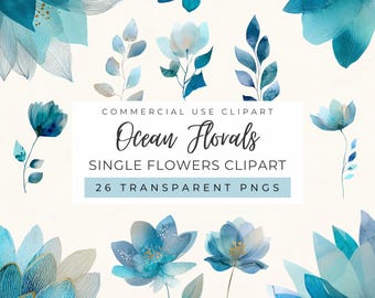 Imágenes prediseñadas de flores azul empolvado, motivos florales inspirados en el océano, gráficos para bodas, colores suaves, abstracto (uso comercial)