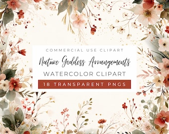Imágenes prediseñadas de arreglos florales de la Diosa de la Naturaleza, flores secas, boda rústica, colores suaves, flores silvestres, etéreo (uso comercial)