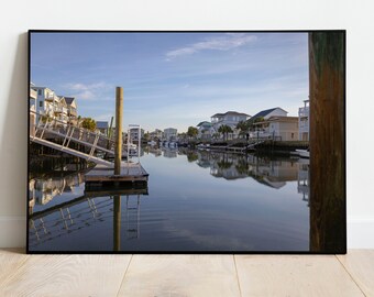 Beach House Dock Photography Print, Coastal Wall Art (Digital Download)