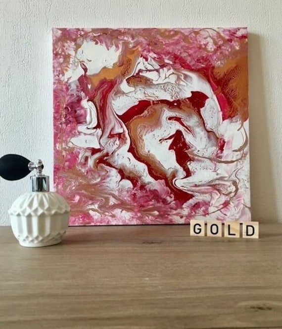 Peinture Pouring // Pink & Gold