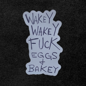 Veganer Vinyl-Aufkleber, Wakey Wakey 13cmx6,5cm