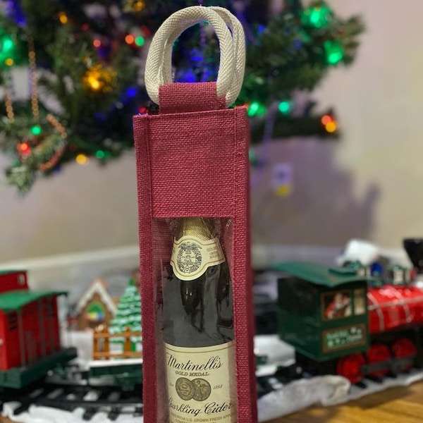 Wine Bag,Hoilday Wine Totes, Reusable wine bag, Christmas Wine Bag,Burlap Wine Bag,Water Bottle Bags,Wine Bottle holder