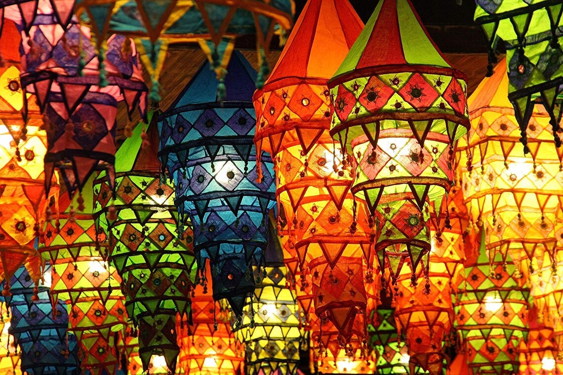 Handcrafted Handmade Cotton Foldable Fabric Lantern / Kandeel Etsy