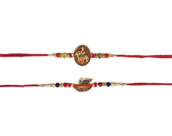 Brother Rakhi Krishna design 4 rakhi in a set Krishna and Bansuri design