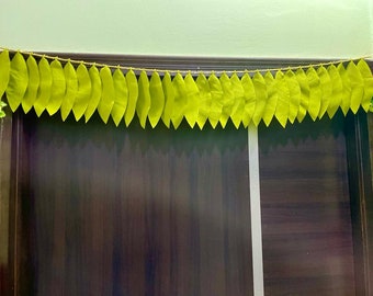 Mango Leaves Toran / Green Mango Leaf Toran Clothf Garlands For Home /Wedding/ Ugadi /House Warming grihapravesh/Door/Pooja/Indian Decor