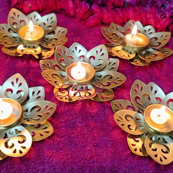 Metal Lotus Candle Holder Diwali decor, House, Balcony, Room, Pooja, Mandir, Ganpati Pooja, Diwali, Festival, Events decoration,urli style