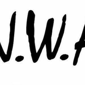 May include: Black and white logo with the text "N.W.A."