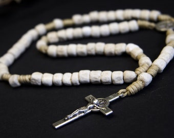 Natural Stone White Rosary Beads Chaplet Handmade Medjugorje Custom Unique Catholic Religious Gift For Men Women Adults Boys Girls Her Him