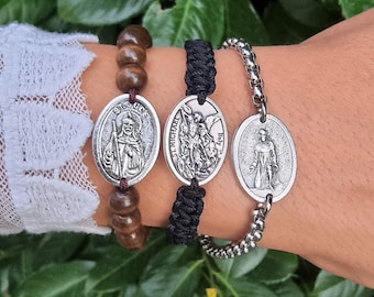 Catholic Bracelet For Men Women Kids, Choose Your Bracelet Style, Custom Bracelets With Medals, Confirmation Bracelet For Boys Girls
