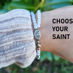 Handmade Catholic Rosary Bracelet, Saint Michael Rosary Bracelet, Catholic Jewelry, Catholic Gift, Christmas Rosary Gift, Gift For Woman