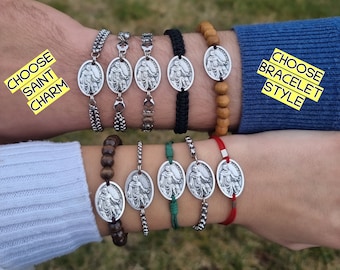 Sankt Peregrine Kräftans Beskyddares Armband, Sankt Peregrine Medalj, Kräftarmband Gåva Män Kvinnor Barn, Läkande Smycken *VÄLJ DIN STIL*