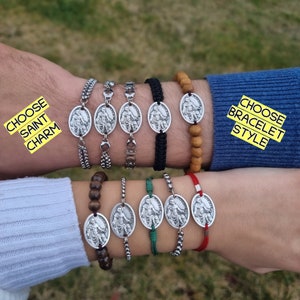 Saint Peregrine Cancer Patron Charm Bracelet, St Peregrine Medal, Cancer Bracelets Gift Men Women Kids, Healing Jewelry *CHOOSE YOUR STYLE*