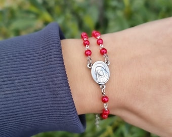 Bracelet Rosaire d’une décennie, bijoux religieux, chapelets faits à la main, bijoux pour filles, cadeau de confirmation pour ses filles