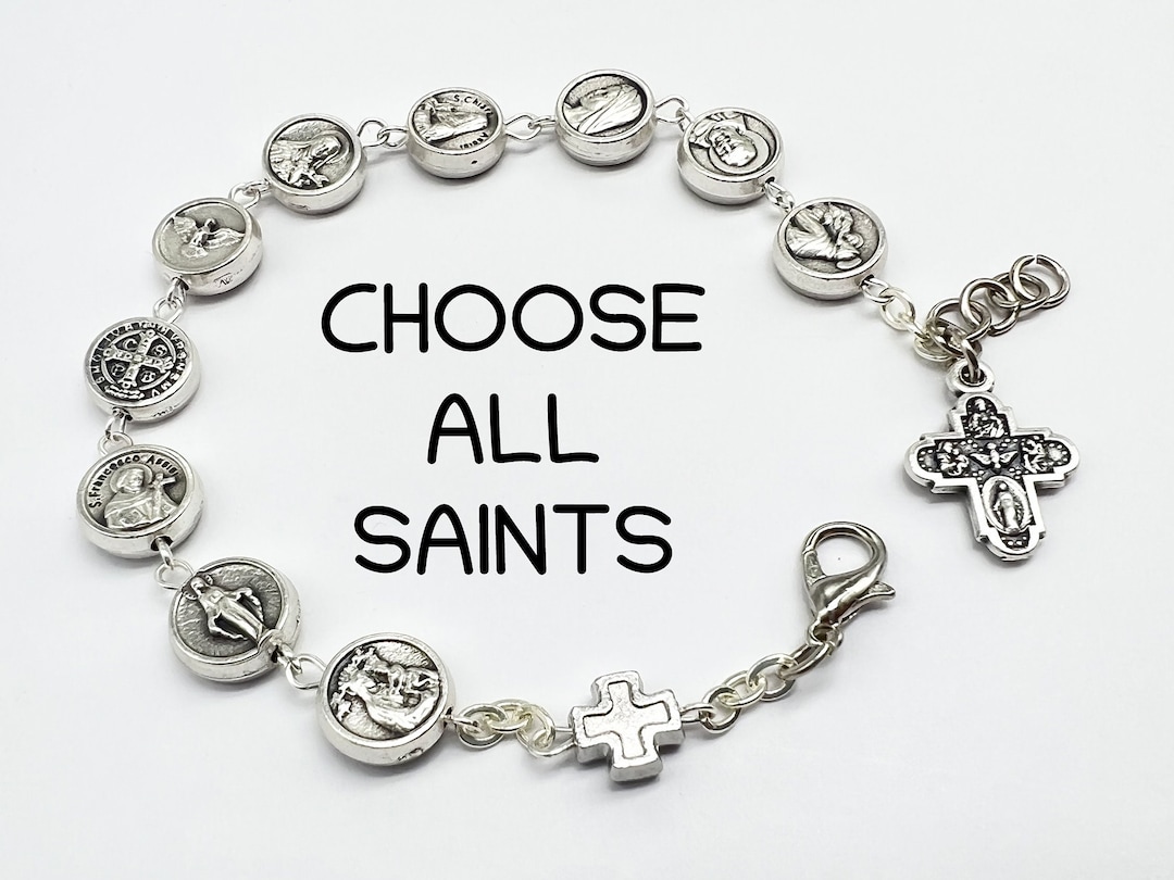 All Saints Bracelet, Catholic Saint Medals, Chain Bracelet Unisex