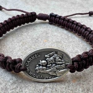 Lady Of Mount Carmel Charm Bracelet Virgin Of Carmel Medal, Catholic Jewelry For Women Her Girls
