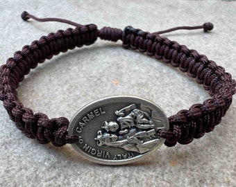 Bracelet à breloques Dame du Mont Carmel Médaille de la Vierge du Carmel, bijoux catholiques pour femmes ses filles