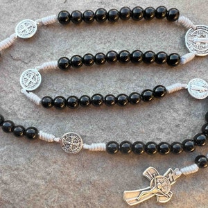 St Benedict Black Beads Rosary Chaplet