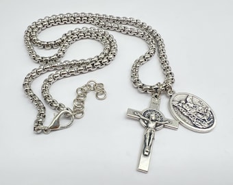 Saint Michael Pendant Necklace: Catholic Guardian Angel Charm, Custom Saint