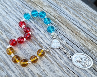 Sacred Heart Of Mary Chaplet, Mother Mary Chaplet, Virgin Mary Pocket Rosary, Colorful Chaplet, Confirmation Gift For Catholic Girls