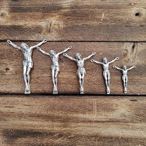 Jesus Corpus for Crucifix with INRI, 1.5&quot; Tall - 3.5&quot; Tall, Medals For Jewelry, Medals For Rosary, Cross For DIY Jewelry