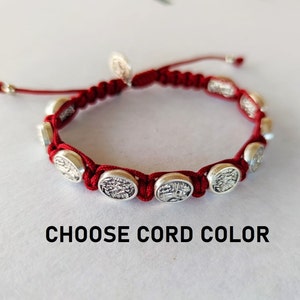 St Michael Ten Charms Bracelet, All Saints Bracelet, Catholic Bracelet For Men Women, Religious Gift For Girls and Boys, Adjustable Bracelet