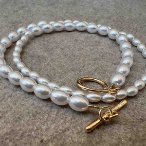 Perlenkette Geschenk für Frauen Schmuck Mädchen Zierlich Delicate