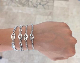 Pulsera con cruz católica, acero inoxidable, ajustable, regalo de Medjugorje