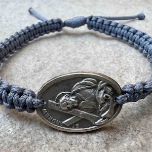 St Saint Andrew Medal Bracelet Cord Adjustable Scotland Fishermen Fisherman Patron Saint Religious Gift For Women Men