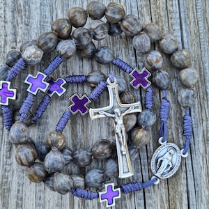 Handmade Rosary, Purple Rosary Beads, Catholic Rosary Bulk, Rosary Lot, Job&#39;s Tears Rosary, Simple Rosary, Religious Gifts, Miraculous Medal