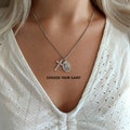 Necklace With Cross And Charms, Stainless Steel Necklace, Catholic Saints Necklace, Religious Jewelry For Men Women Kids Adults Grandma product logo