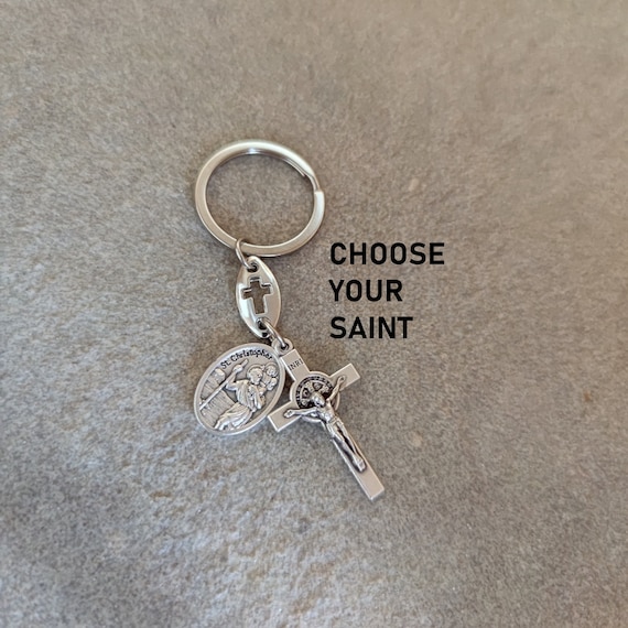 Make Custom Catholic Keychain Choose Your Saint Medal for - Etsy