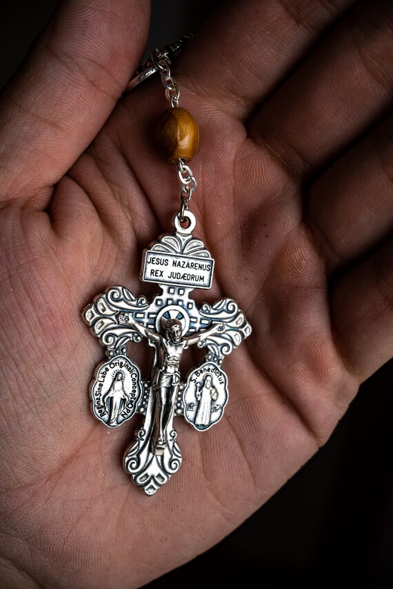 Pardon Crucifix Small Catholic Rosary One Decade CHOOSE TWO MEDALS
