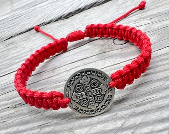 St. Benedict Stainless Steel Bracelet For Men & Women - Hypoallergenic Religious Medallion Jewelry - View #6