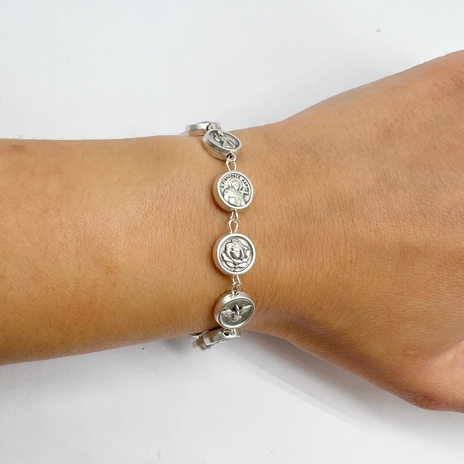 All Saints Bracelet Catholic Saint Medals Chain Bracelet Etsy