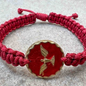 Heiliger Geist Medaille Kordel Armband