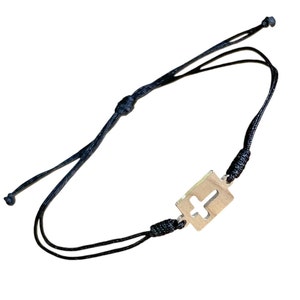 Simple Minimalist Rope Catholic Cross Bracelet Teens Boys Girls Men Women Religious Jewelry