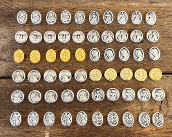 Saint Medals Bulk, WHOLESALE 60 120 180 MEDALS For Jewelry, Saint Charms For Bracelet, Religious Jewelry Charms, Saints Medals Lot