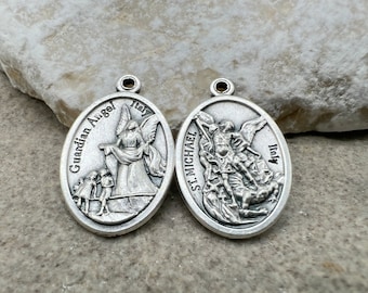 MÉDAILLES CATHOLIQUES EN GROS 1 5 10 25 Saint St Michael Médaille Ange Gardien Pendentif De Charme, Médailles Catholiques Lot, Bijoux Catholiques En Vrac