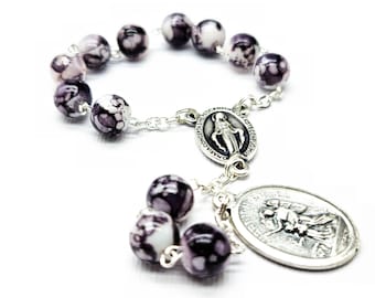 St Raphael Chaplet For Marriage, CHOOSE BEADS COLOR, Saint Raphael The Archangel, St Raphael Archangel, Guardian Angel Chaplet, Small Rosary