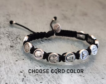 Allerheiligen katholisches Armband, WÄHLEN SIE ZEHN MEDAILLEN, ein Jahrzehnt Armband, Konfirmation Geschenk für Katholiken, religiöses Geschenk für Mann und Frau