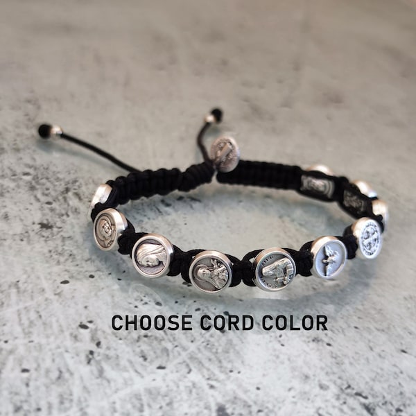 All Saints Catholic Bracelet, CHOOSE TEN MEDALS, One Decade Bracelet, Confirmation Gift For Catholics , Religious Gift For Man and Woman