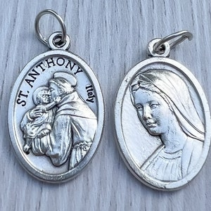 MEDALLAS CATÓLICAS AL POR MAYOR 1 5 10 25 San Antonio Virgen María Santa Madre Medalla Charm Colgante, Medallas Católicas Lote, Joyería Católica a Granel