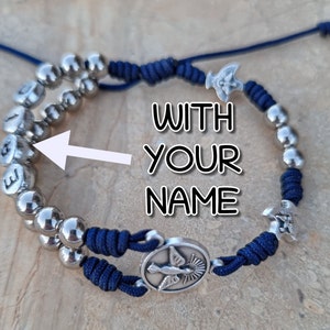 Confirmation Rosary With Name, Dainty Catholic Bracelet, Personalized Holy Spirit Rosary, Gift For Catholic Girls Boys, Prayer Beads