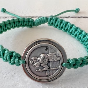 Catholic Gift For Athlete, Sportsman Gift, St Christopher Medal Bracelet, Saint Christopher Pendant, Catholic Jewelry For Men Women Teens