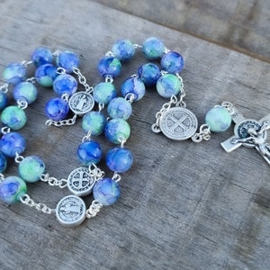 Car Rosary, St Benedict Chaplet, San Benito Rosario, Pocket Rosary, Saint Benedict Pendant Rosary, Confirmation Rosary, Catholic Chaplet